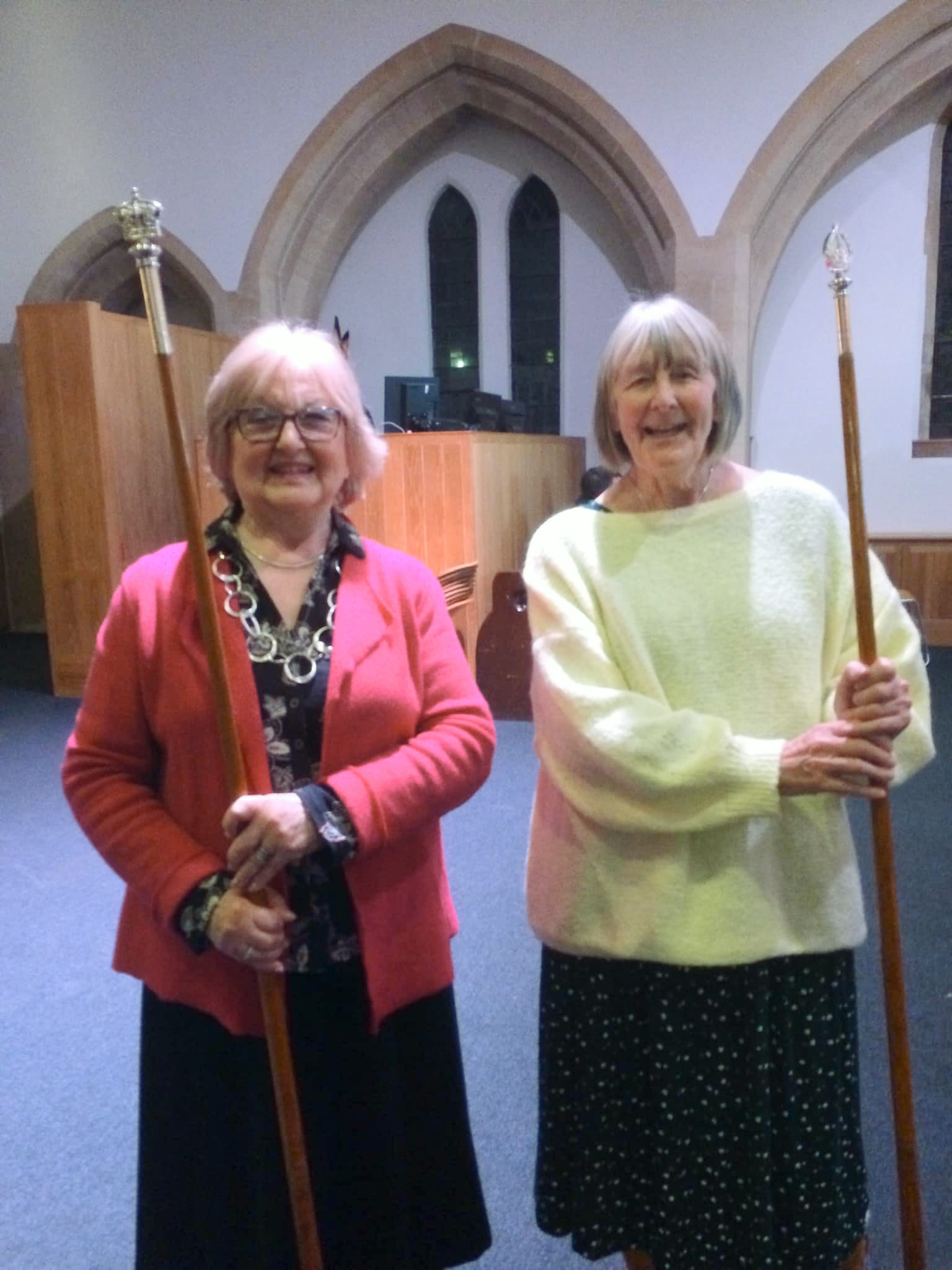 Our churchwardens Kay and Nix with their warden’s wands at the Hove Deanery celebration at St Leonard’s Church in early February